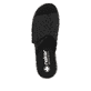 Schwarze Rieker Damen Pantoletten V2351-00 mit floralem Muster. Schuh von oben.