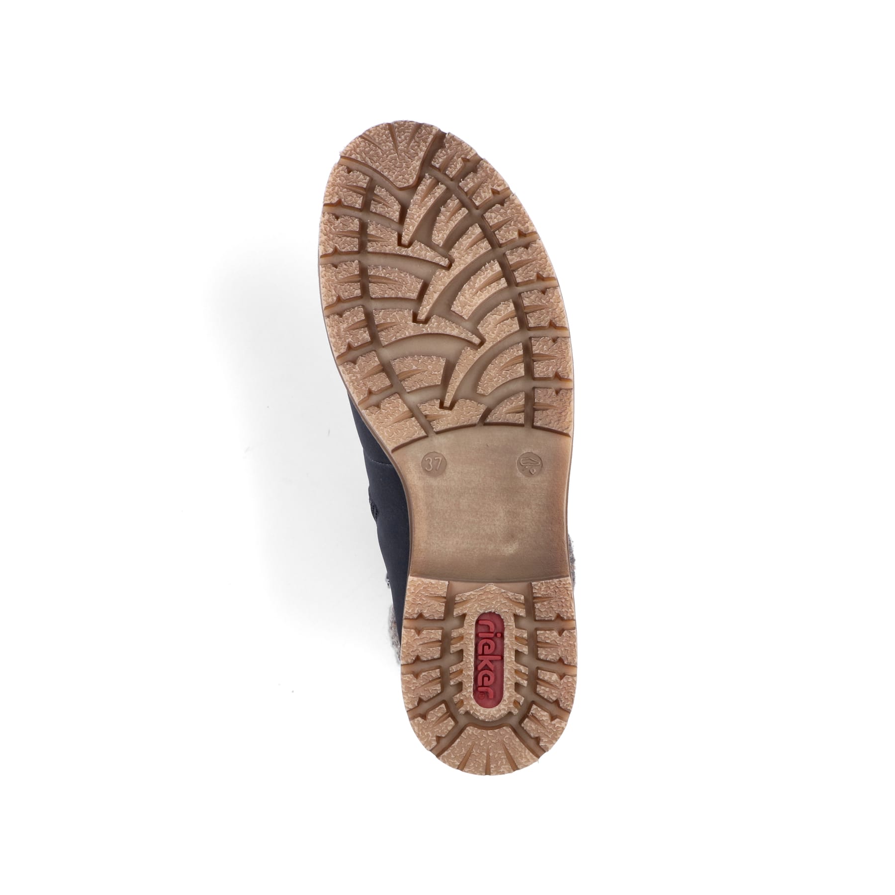 Ozeanblaue Rieker Damen Schnürstiefel Y9131-14 mit Schnürung und Reißverschluss. Schuh Laufsohle