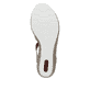 Grüne Rieker Keilsandaletten 619B2-52 mit Schmuckelementen sowie einem Gummizug. Schuh Laufsohle.