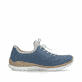 Blaue Rieker Damen Slipper N42G0-14 mit Deko-Reißverschluss sowie einem Gummizug. Schuh Innenseite.