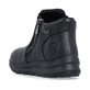 Schwarze Rieker Damen Kurzstiefel Z0059-00 mit wasserabweisender TEX-Membran. Schuh von hinten.