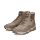Beige Rieker Damen Schnürstiefel 45956-64 mit wasserabweisender TEX-Membran. Schuhpaar seitlich schräg.