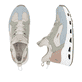 Mehrfarbige vegane Rieker Damen Sneaker Low N5254-90 mit einem Gummizug. Schuh von oben, liegend.