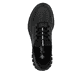 Schwarze Rieker Damen Slipper M5357-00 mit easy Hineinschlüpf-Möglichkeit. Schuh von oben.