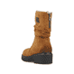 Braune Rieker Damen Kurzstiefel 76062-24 mit Reißverschluss sowie Komfortweite G. Schuh von hinten.