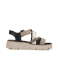 Sandales compensées Rieker multicolores pour femme V1063-90. Côté intérieur de la chaussure.