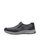 
Asphaltschwarze Rieker Herren Slipper 14362-00 mit einer sehr leichten Sohle. Schuh Außenseite