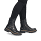 Biker Boots Rieker noires pour femmes 72631-01 avec fermeture éclair. Chaussure au pied.