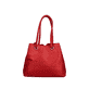 Sac à main Rieker H1021-33 rouge avec détails argentés, pendentif en forme de cœur et fermeture éclair. Côté gauche.