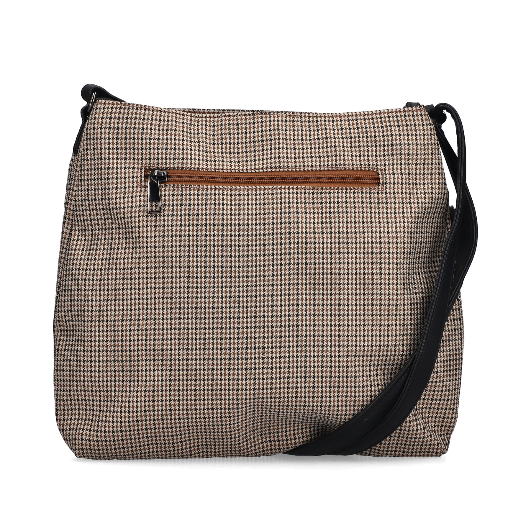 Sac bandoulière Rieker H1005-90 en beige avec fermeture éclair et pendentif en forme de cœur. Verso.