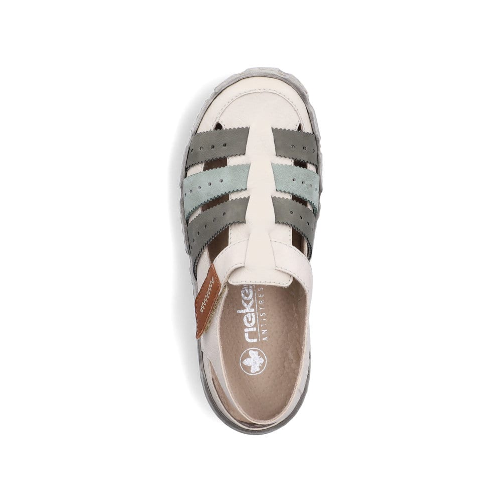 Escarpins Rieker beiges pour femme L0379-90 en cuir lisse. Chaussure vue de dessus.