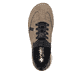 Braun-schwarze Rieker Damen Slipper 44551-24 mit Rieker Air Sohlenfenster. Schuh von oben.