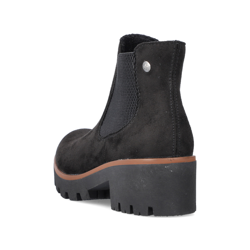 Chelsea Boots Rieker noires pour femme 79265-00 avec bande élastique. Chaussure vue de dessus.