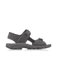 Schwarze Rieker Herren Trekkingsandalen 26156-02 mit einem Klettverschluss. Schuh Innenseite.