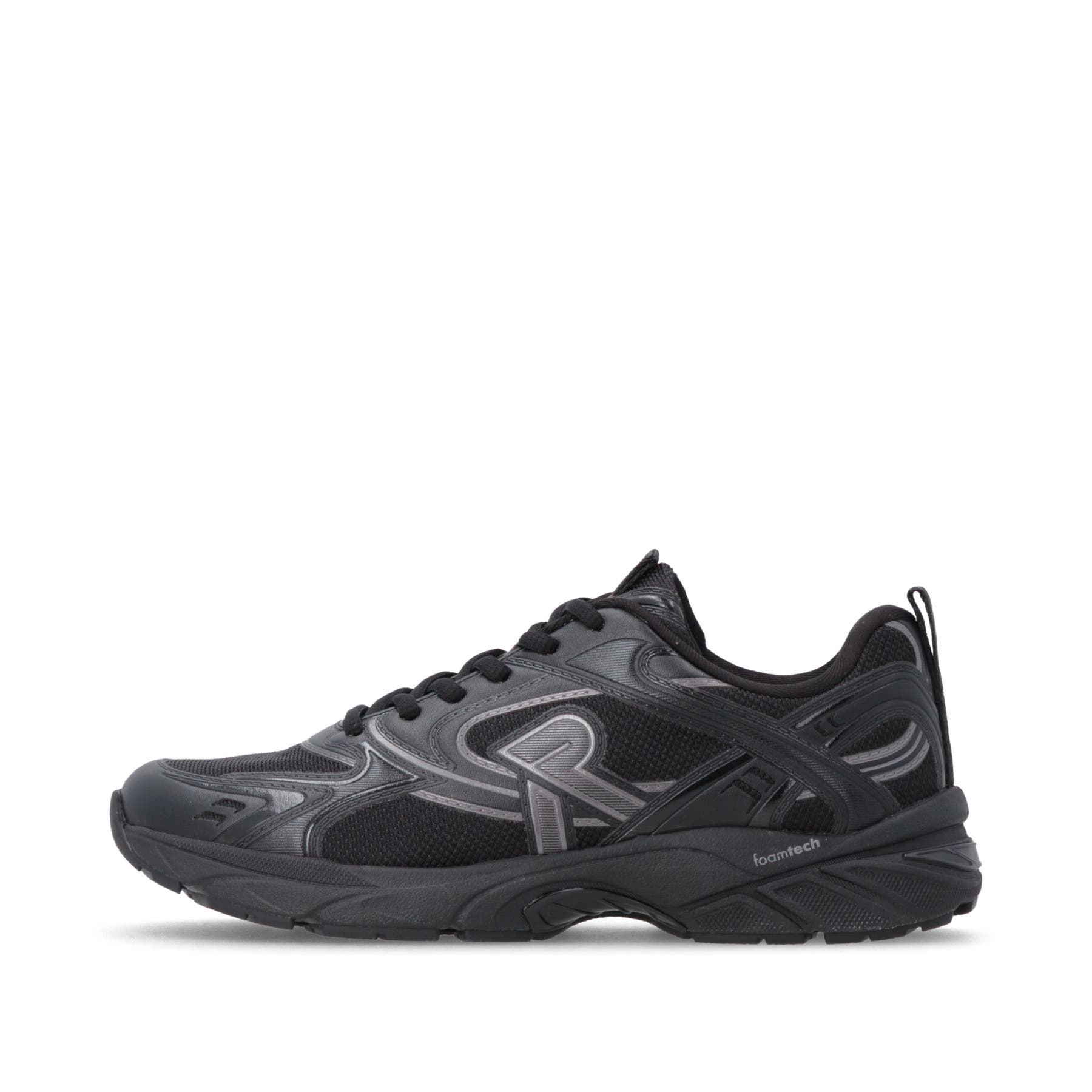 Schwarze Rieker Sport Damen Sneaker Low W4202-00. Schuh Außenseite.