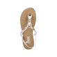 Kristallweiße Rieker Damen Riemchensandalen 64271-80 mit einer Schnalle. Schuh von oben.
