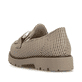 Mocassins Rieker beiges pour femmes 45561-60 avec éléments décoratifs. Chaussure vue de l'arrière.
