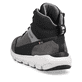 Graue Rieker Damen Sneaker High 40460-45 mit wasserabweisender TEX-Membran. Schuh von hinten.