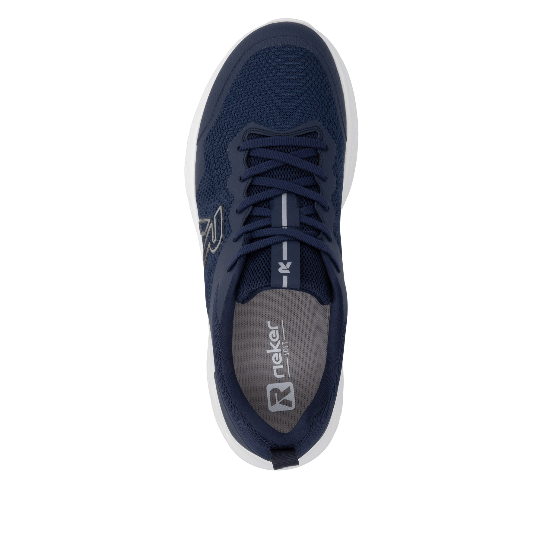 Blaue Rieker Sport Herren Sneaker Low U4400-14. Schuh von oben.
