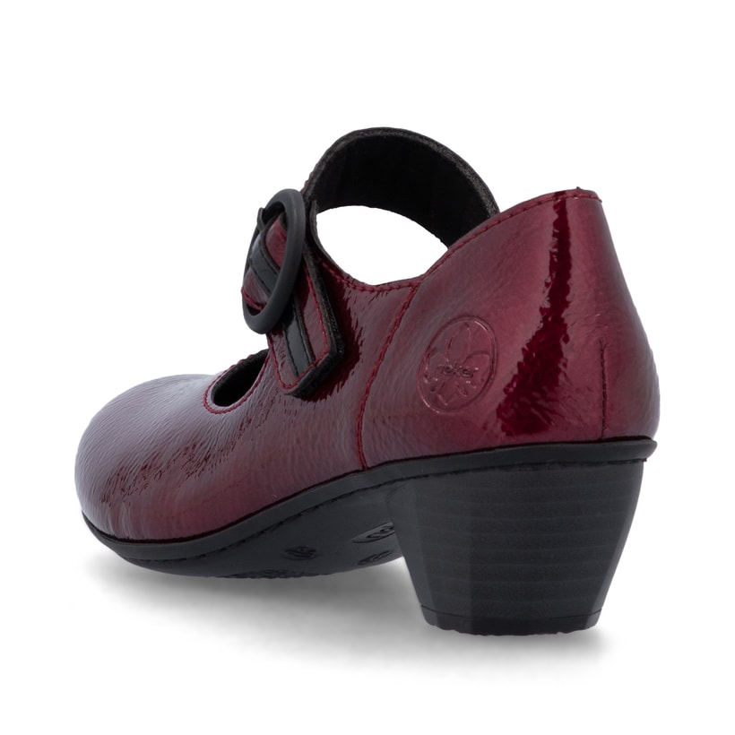 Escarpins Rieker rouges pour femme 41756-33 avec boucle. Chaussure vue de dessus.