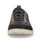 Grüne Rieker Herren Slipper 08665-54 mit Gummischnürung sowie Ziernähten. Schuh von vorne.