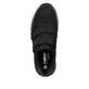 Schwarze Rieker Herren Slipper 11552-00 aus Glattleder mit einem Klettverschluss. Schuh von oben.