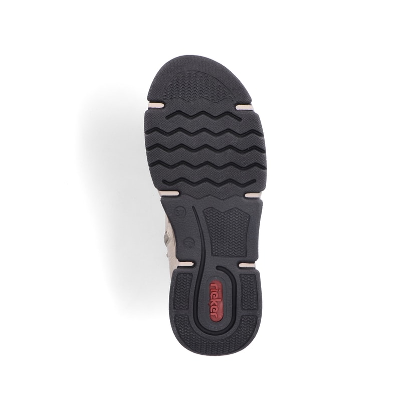 Erdbeerrote Rieker Damen Slipper 45951-33 mit einer schockabsorbierenden Sohle. Schuh Innenseite