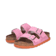 Rosane Rieker Damen Pantoletten V3190-31 aus Rauleder mit Schnallen. Schuhpaar seitlich schräg.