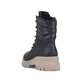 Schwarze Rieker Damen Biker Boots 71831-00 mit wasserabweisender TEX-Membran. Schuh von hinten.