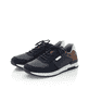 Blaue Rieker Herren Sneaker Low 16106-15 mit Schnürung sowie Löcheroptik. Schuhpaar seitlich schräg.