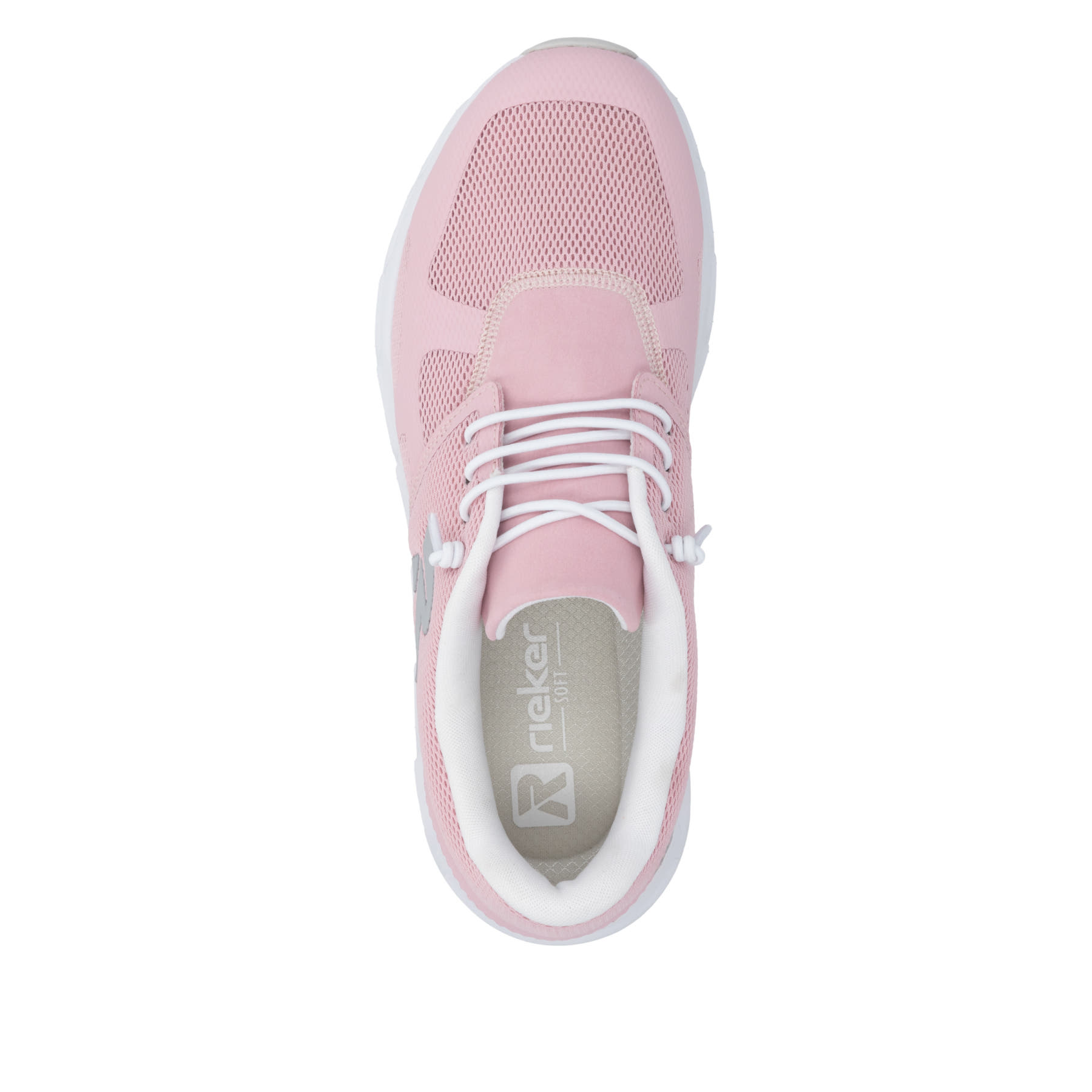 Rosa Rieker Sport Damen Sneaker Low M9000-33. Schuh von oben.