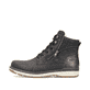 
Nachtschwarze Rieker Herren Schnürstiefel 39440-00 mit Schnürung und Reißverschluss. Schuh Außenseite