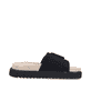 Mules Rieker noires pour femme V5650-00 avec boucle tendance. Côté intérieur de la chaussure.