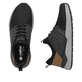 Mocassins Rieker noirs pour hommes 06058-00 avec bande élastique. Chaussure vue de dessus, couchée.