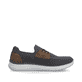 Graue Rieker Herren Slipper B9656-45 mit einem Gummizug sowie der Komfortweite G. Schuh Innenseite.