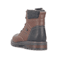 Kastanienbraune Rieker Herren Schnürstiefel 32031-25 mit einer robusten Profilsohle. Schuh von hinten