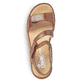 Braune Rieker Damen Riemchensandalen 659C7-24 aus Glattleder mit Klettverschluss. Schuh von oben.