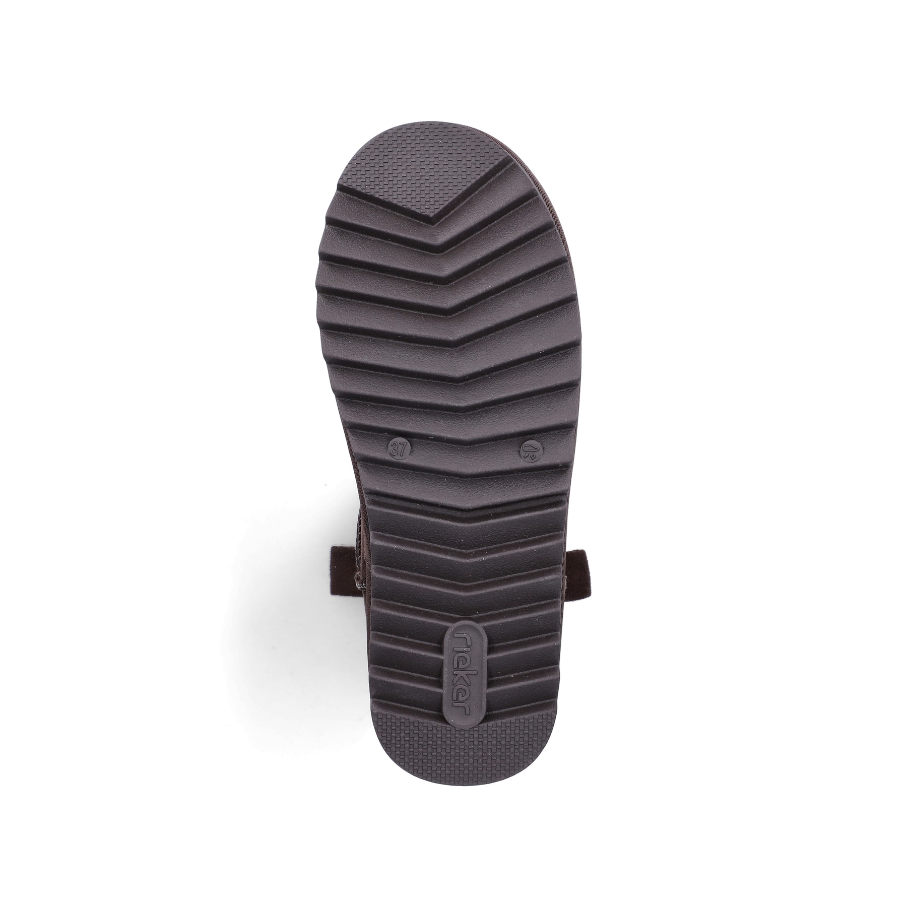 Dunkelbraune Rieker Damen Kurzstiefel 99870-25 mit der Komfortweite G. Schuh Laufsohle.