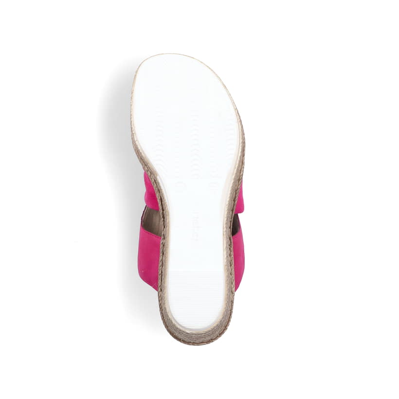 Rosane Rieker Damen Pantoletten 68789-31 mit dekorativer Schleife sowie Gummizug. Schuh Laufsohle.