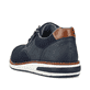 Blaue Rieker Herren Schnürschuhe 11311-14 mit einem Reißverschluss. Schuh von hinten.