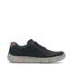 Stahlblaue Rieker Herren Schnürschuhe 04003-14 mit braunen Details. Schuh Innenseite.