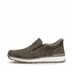 Braungraue Rieker Herren Slipper B9057-25 mit einem Gummizug sowie Extraweite H. Schuh Außenseite.