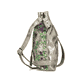 Sac à main Rieker H1304-90 vert brodé de sequins, de détails argentés et de fermeture éclair. Côté gauche.