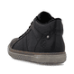 Schwarze Rieker Herren Schnürstiefel 17905-00 aus Glattleder mit Reißverschluss. Schuh von hinten.