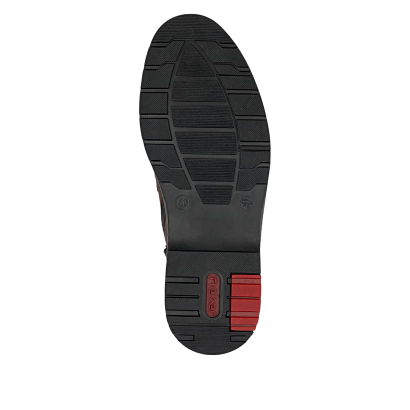 Dunkelbraune Rieker Herren Schnürstiefel 10539-22 aus Rauleder. Schuh Laufsohle.