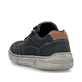 Stahlblaue Rieker Herren Schnürschuhe 04003-14 mit braunen Details. Schuh von hinten.