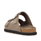 Braune Rieker Herren Pantoletten 21190-27 mit einem Schnallen sowie Extraweite H. Schuh von hinten.