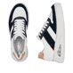 Weiße Rieker Damen Sneaker Low N6410-80 mit Rieker Air Sohlenfenster. Schuh von oben, liegend.
