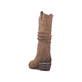 Tiefschwarze Rieker Damen Hochschaftstiefel 93157-00 mit einer robusten Profilsohle. Schuh Innenseite