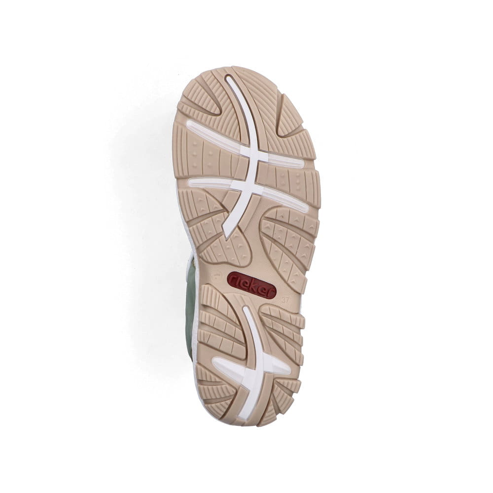 Mehrfarbige Rieker Damen Trekkingsandalen 68866-94 mit einem Klettverschluss. Schuh Laufsohle.